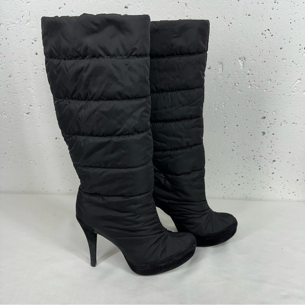 Pedro Garcia Size 40 / 10 Allie Black Knee High Spike Heel Puffer Boots